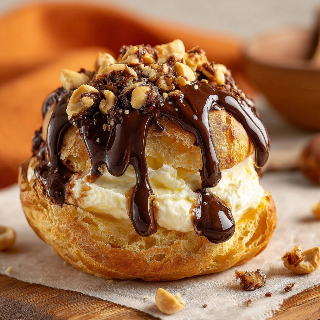 Knusprige Windbeutel mit Sahne und Schokolade