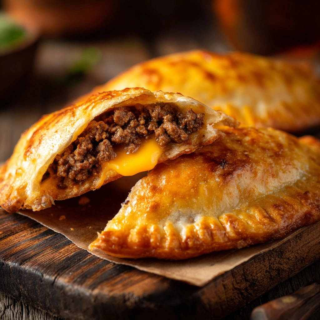 Goldbraune Hackfleisch-Taschen