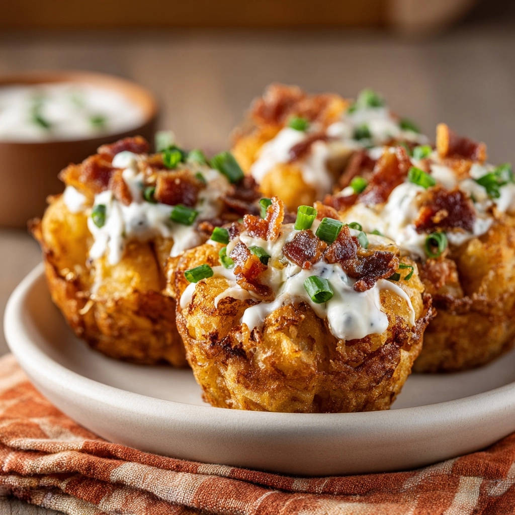 Knusprige Kartoffelnester mit Bacon und Schnittlauch