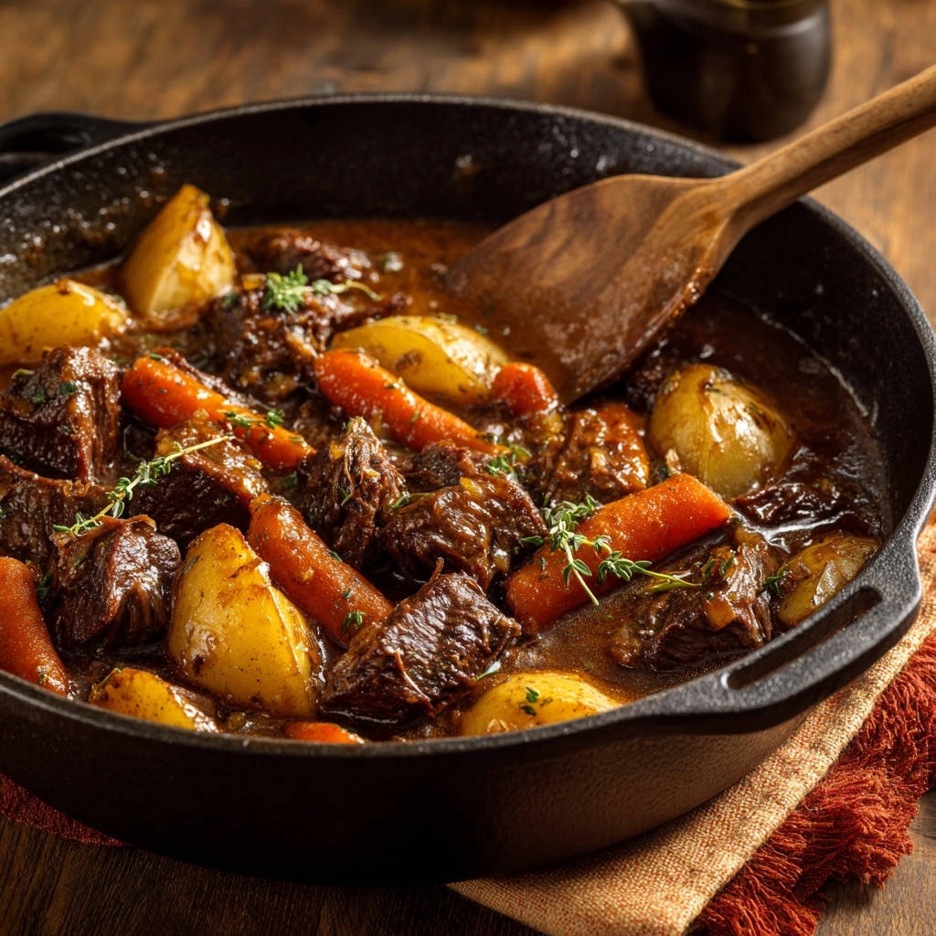 Herzhaftes Rinderschmorgericht mit Wurzelgemüse