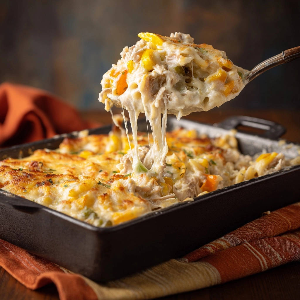 Cremiger Hähnchen-Nudelauflauf