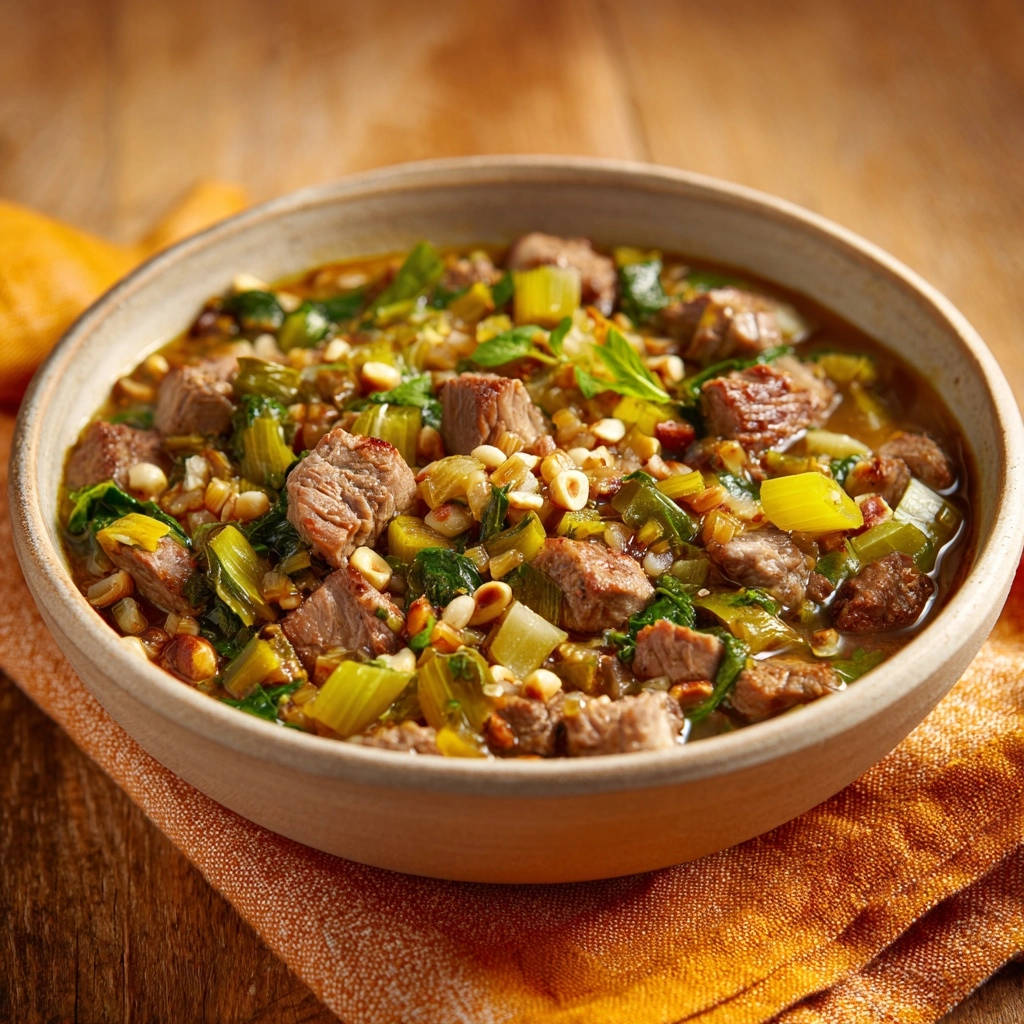 Herzhafte Lamm-Gersten-Pfanne