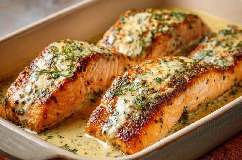 Cremiger Ofenlachs mit Dill