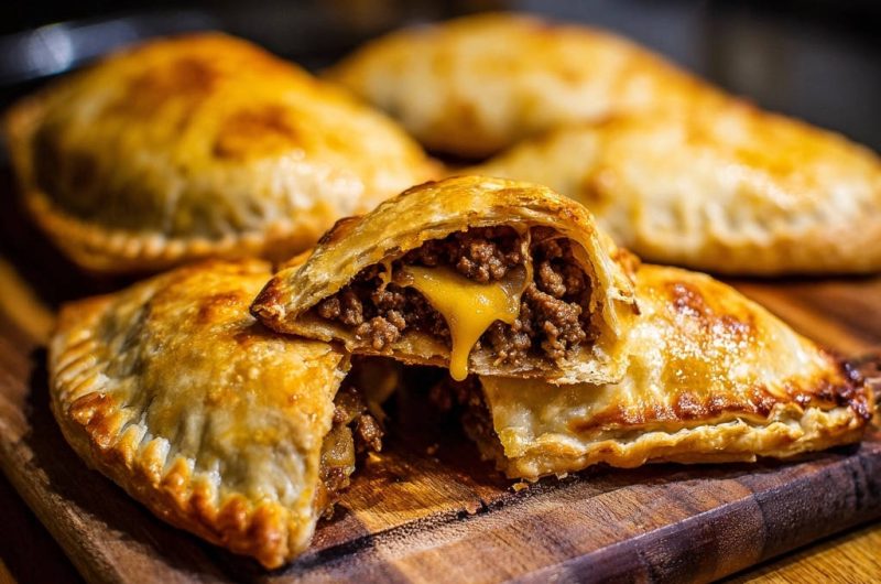 Goldbraune Hackfleisch-Taschen