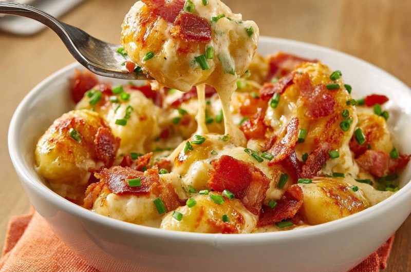 Goldbraune Pfannen-Gnocchi mit Cremiger Käsesauce