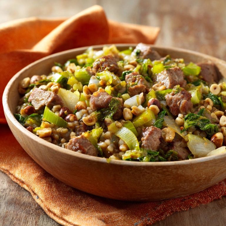 Herzhafte Lamm-Gersten-Pfanne: Perfekt locker, voller Aroma