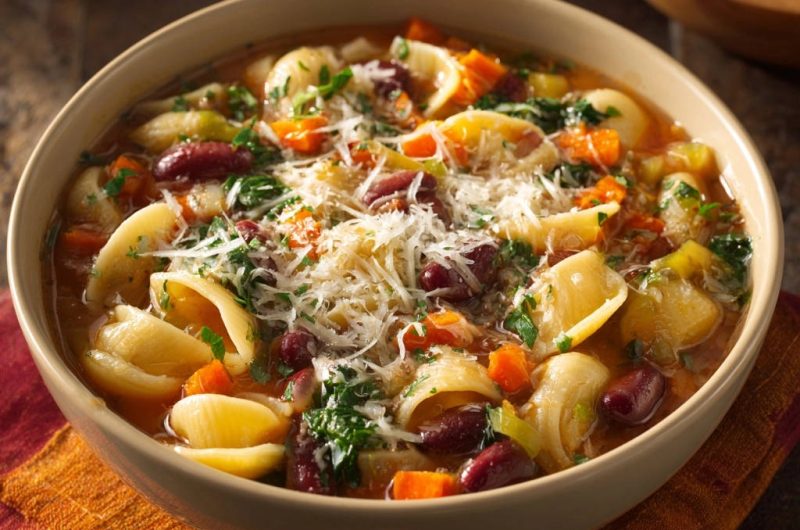 Herzhafte Nudel-Bohnen-Suppe