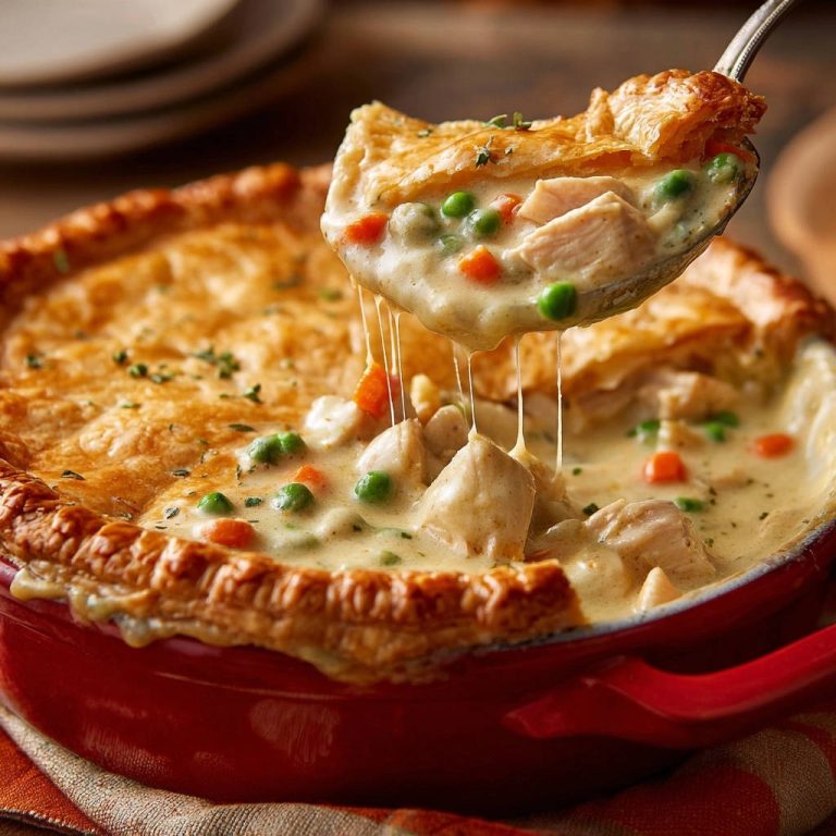 Herzhafter Hähnchen-Topf-Kuchen: Nie wieder wässrige Füllung!