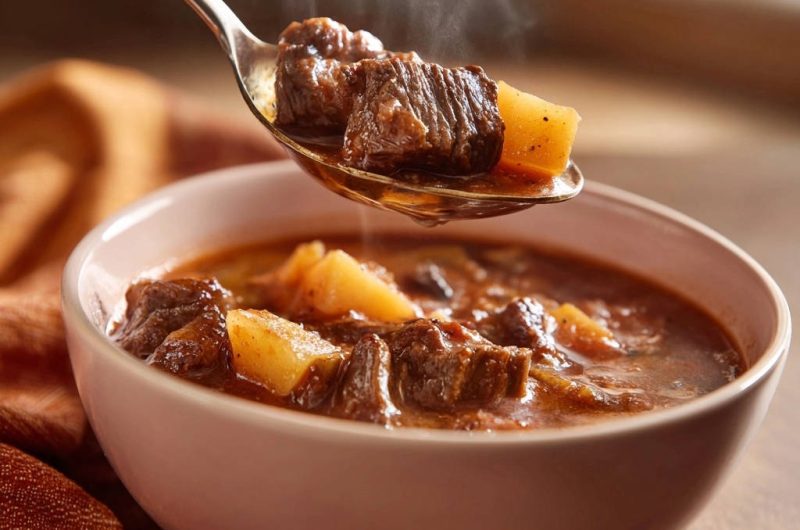 Herzhafter Rindergulasch mit Kartoffeln