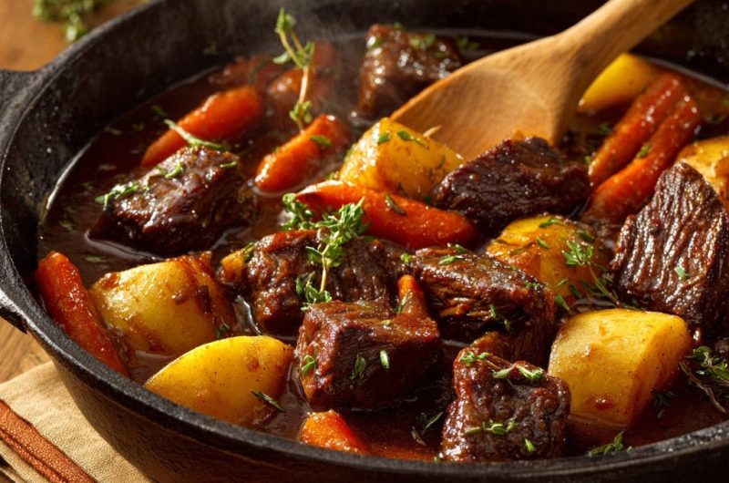 Herzhaftes Rinderschmorgericht mit Wurzelgemüse