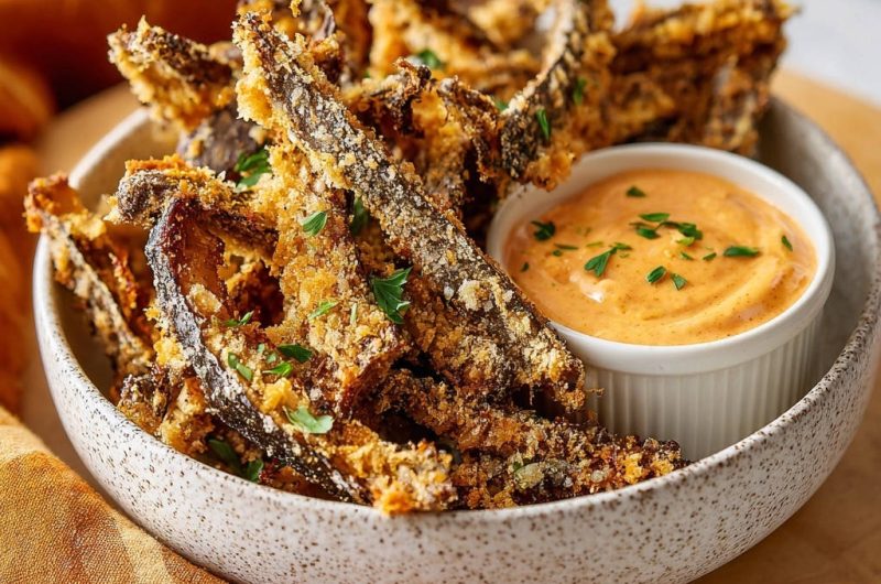 Knusprige Auberginen-Fries mit cremiger Aioli