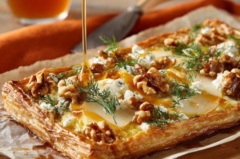 Knusprige Birnen-Käse-Tarte