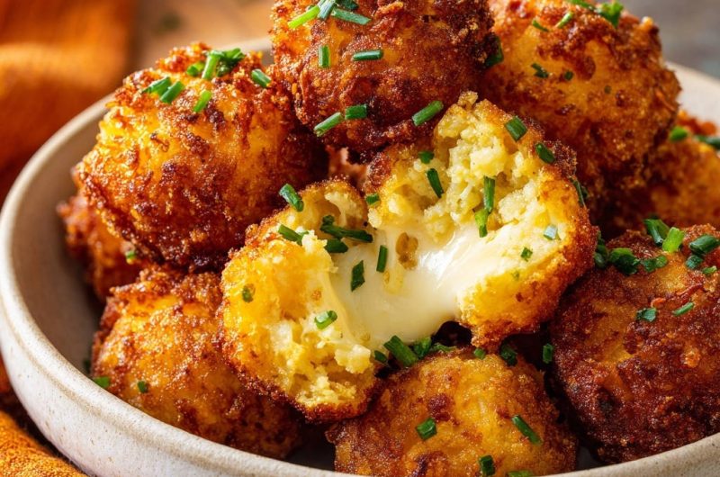 Knusprige Käsebällchen mit flüssigem Kern