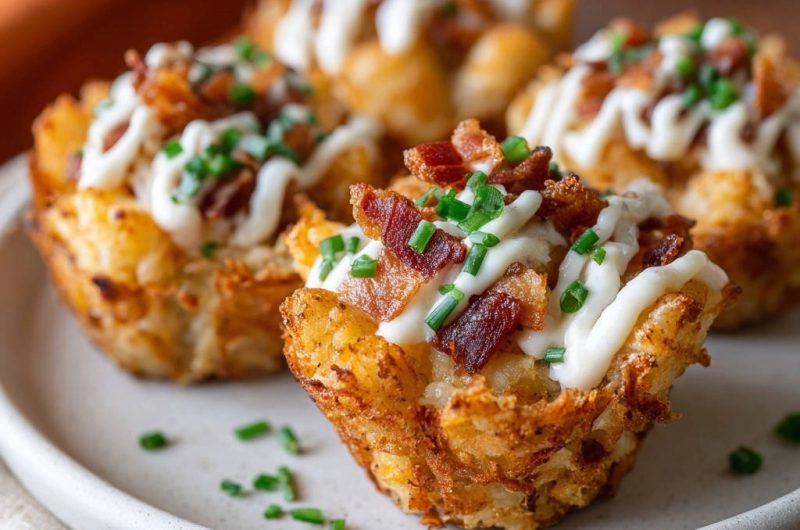 Knusprige Kartoffelnester mit Bacon und Schnittlauch