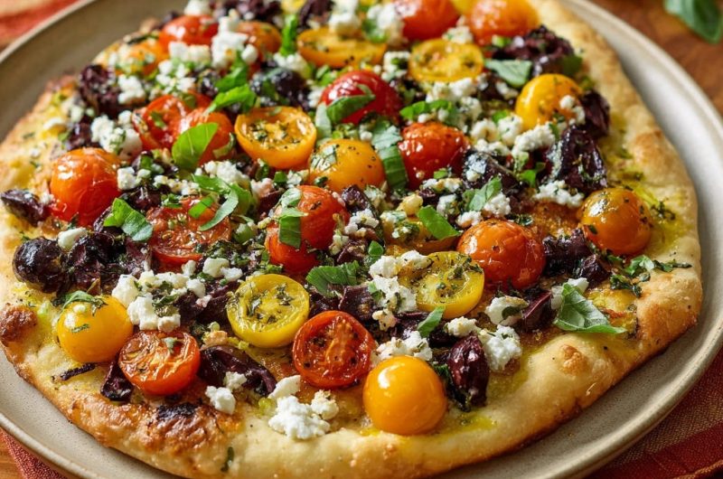 Mediterraner Tomaten-Feta-Fladen