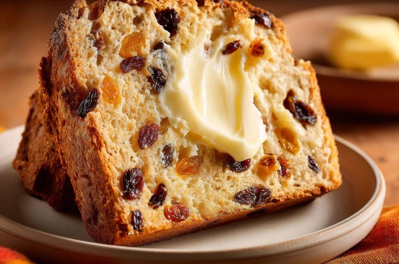Saftiges Rosinenbrot mit Butter