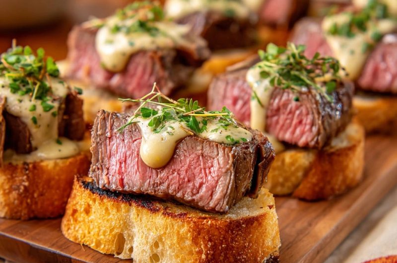 Zarte Rinderfilet-Häppchen mit Cremiger Kräutersauce