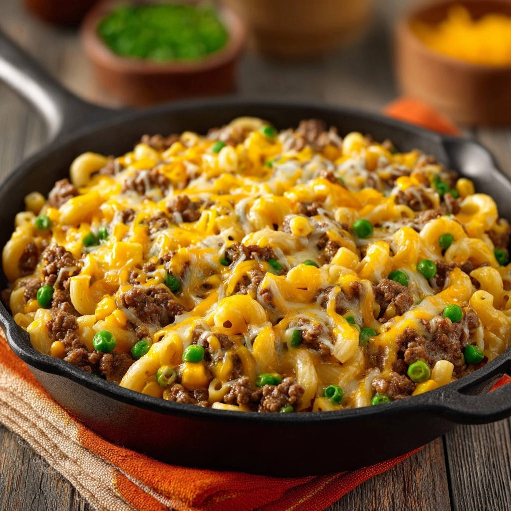 Herzhafte Hackfleisch-Nudel-Pfanne