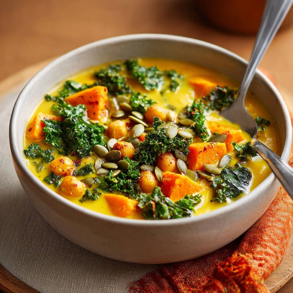 Cremiger Süßkartoffel-Grünkohl-Eintopf