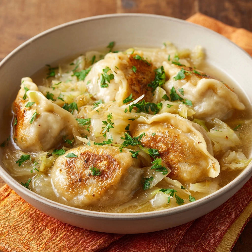 Deftige Teigtaschen in herzhafter Kohl-Brühe