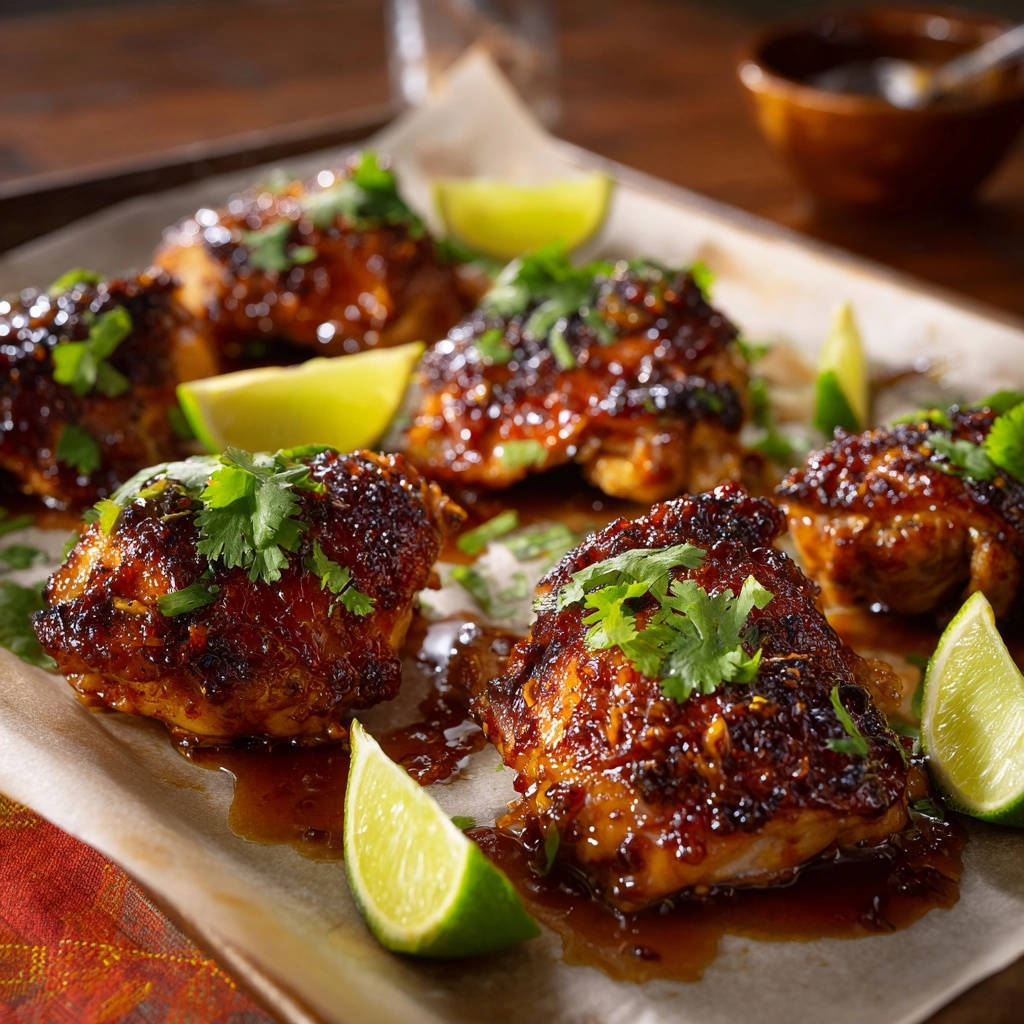 Glasiertes Hähnchen mit Limette & Koriander