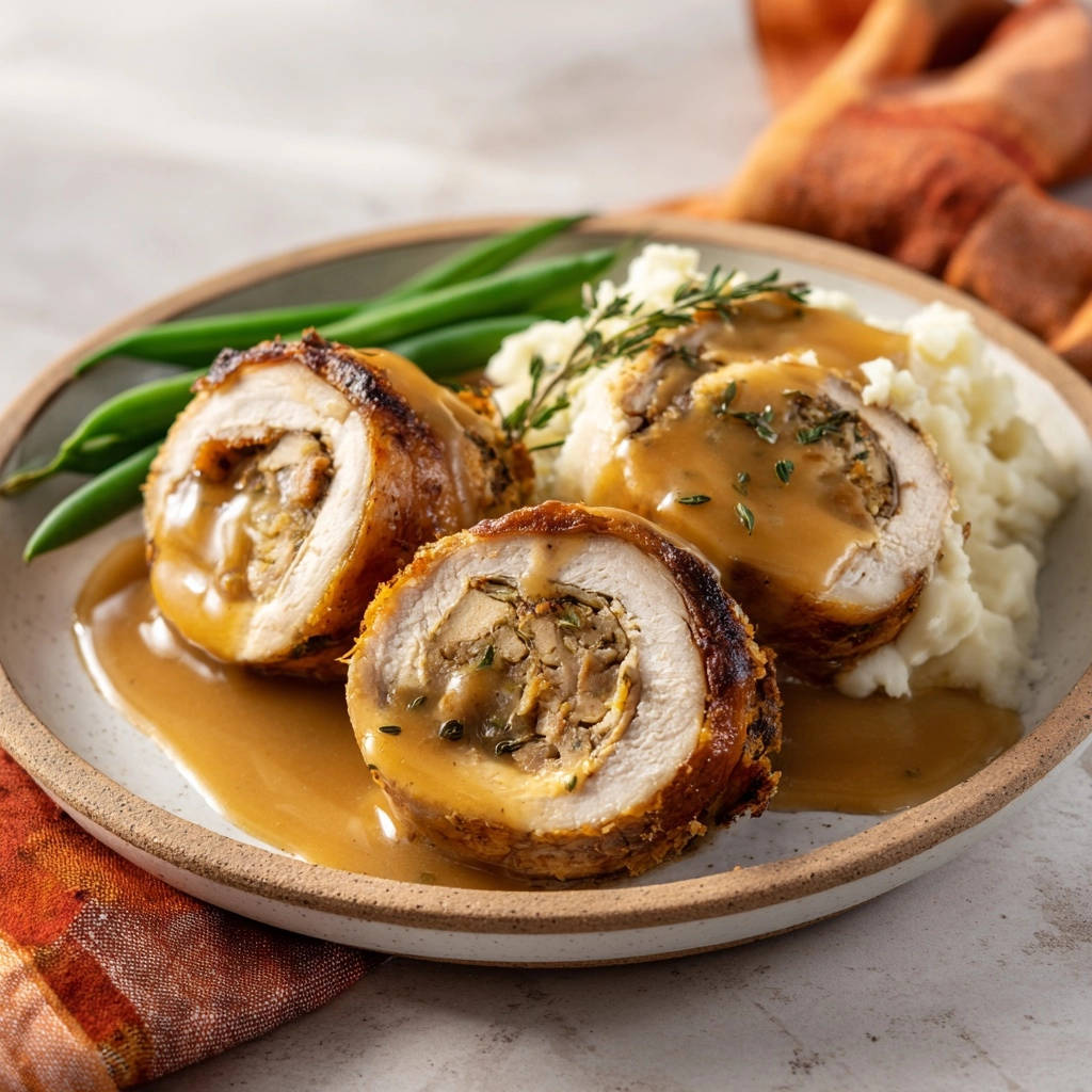 Gefüllte Hähnchenrouladen mit Kräuterfüllung