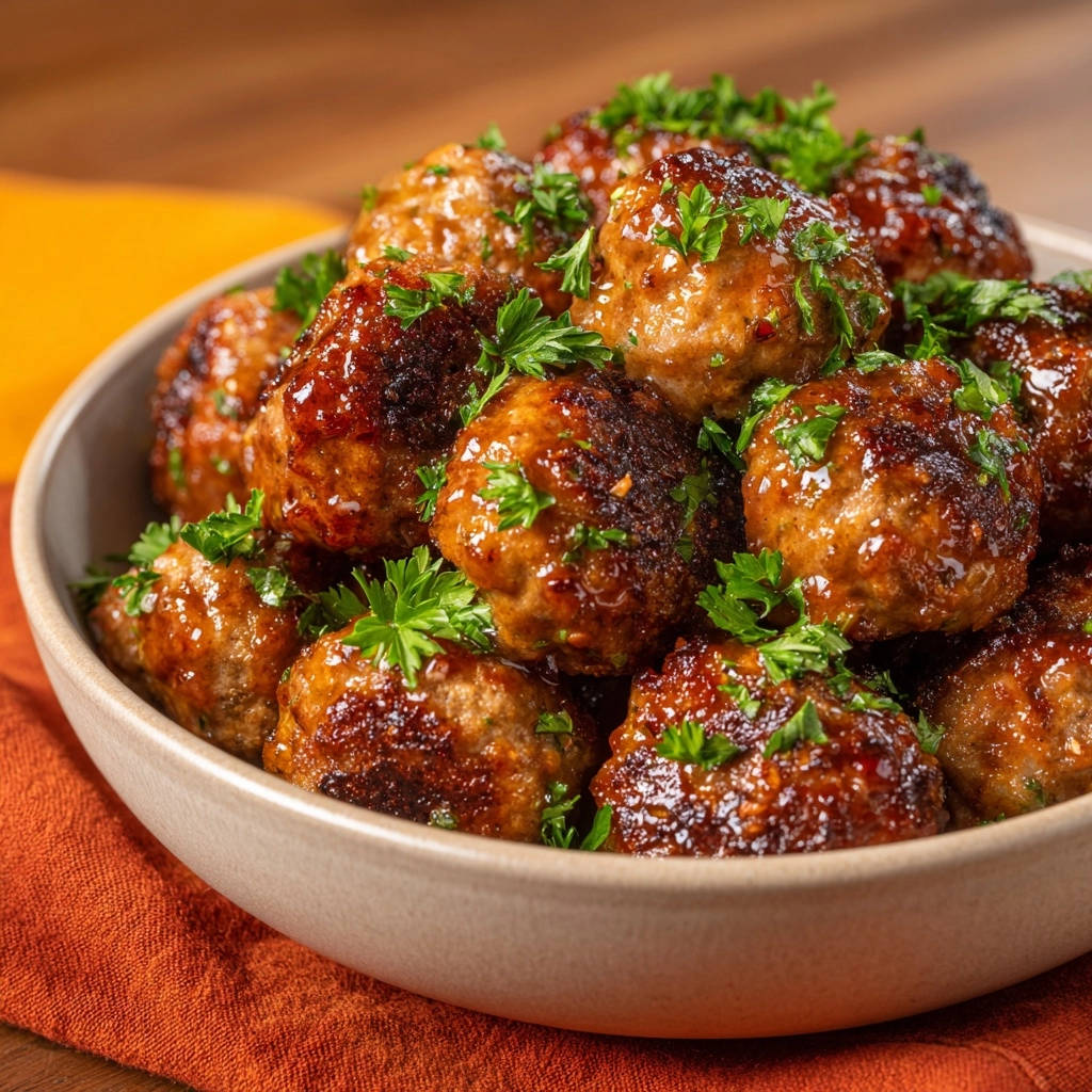 Saftige Hackbällchen in aromatischer Honig-Glasur