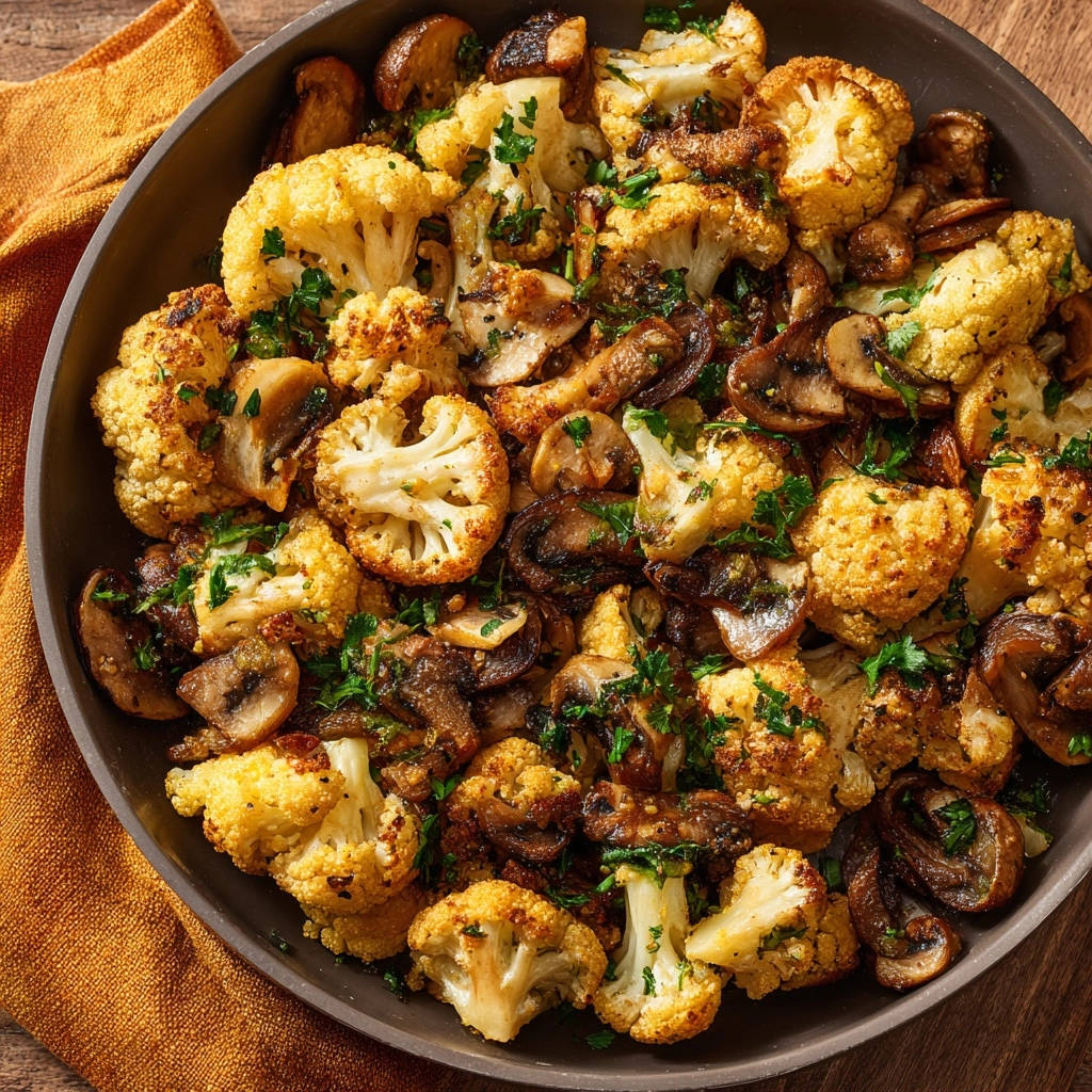 Gerösteter Blumenkohl mit Pilzen
