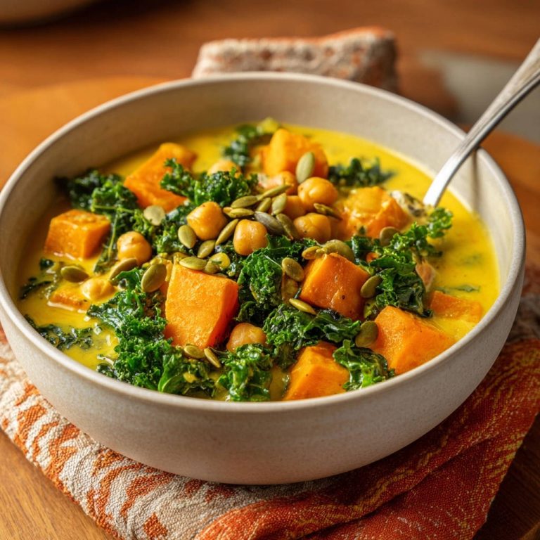 Cremiger Süßkartoffel-Grünkohl-Eintopf: Perfekt zart, nie matschig