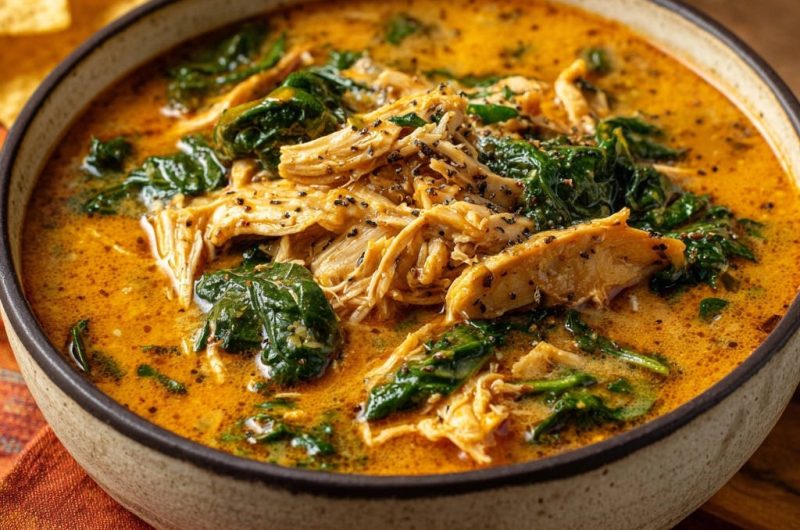 Cremiges Hähnchen-Spinat-Süppchen