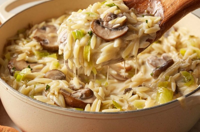 Cremiges Pilz-Lauch-Orzo