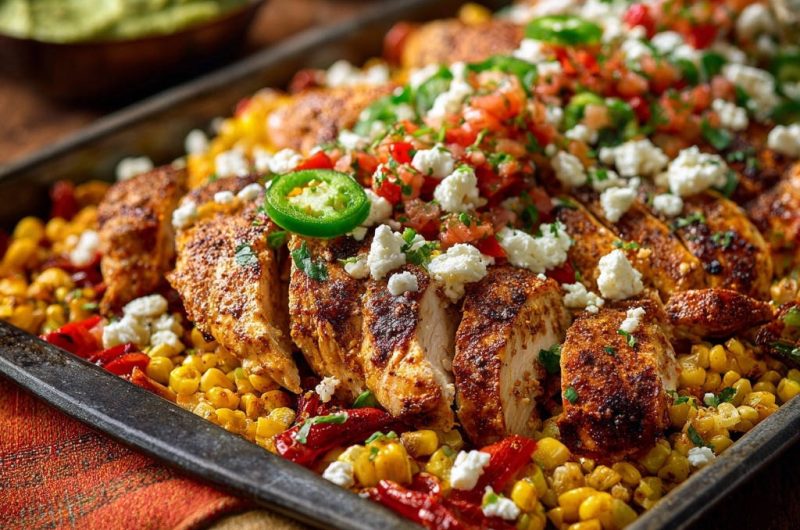 Fiesta Hähnchen vom Blech mit Mais und Pico de Gallo