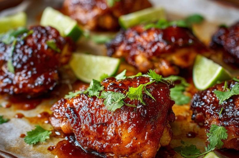 Glasiertes Hähnchen mit Limette & Koriander