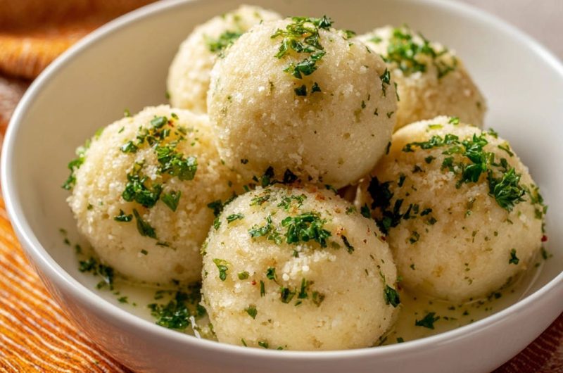 Grießknödel mit Butter und Parmesan