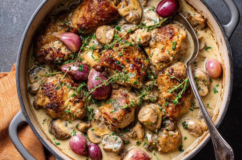 Hähnchen in cremiger Champignon-Soße