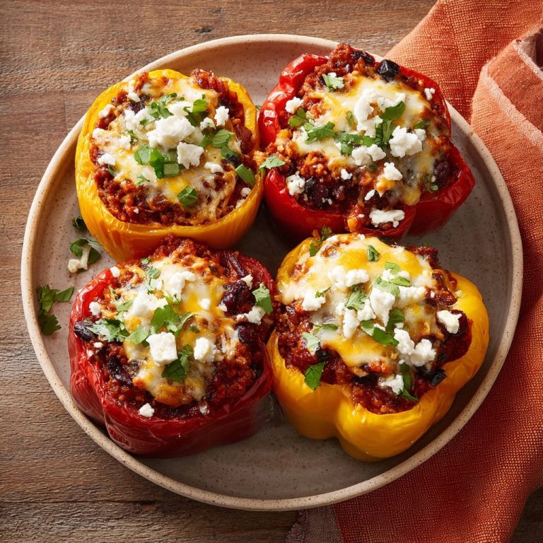 Herzhafte Gefüllte Paprika aus dem Ofen: Perfekt zart & aromatisch