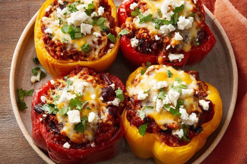 Herzhafte Gefüllte Paprika aus dem Ofen