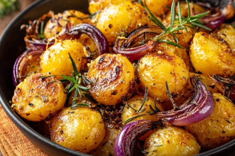Ofenkartoffeln mit Rosmarin und roten Zwiebeln