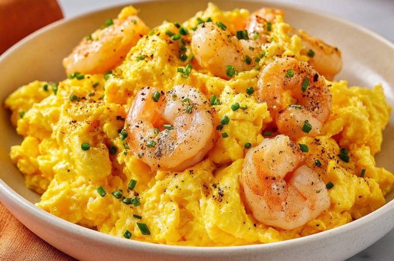 Rührei mit Garnelen