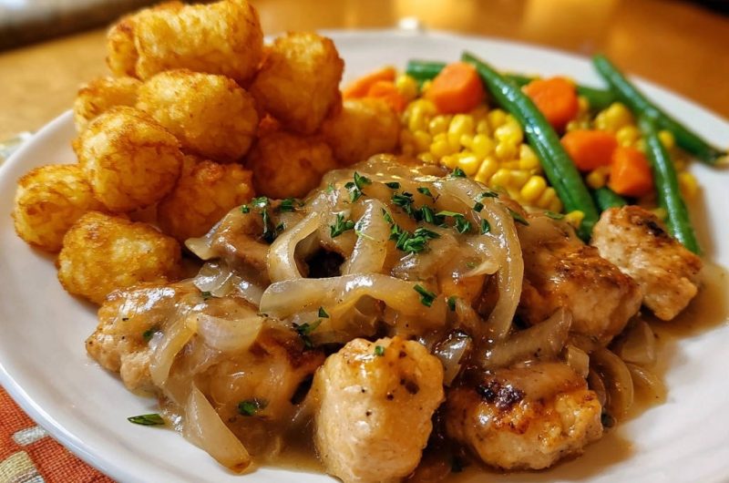 Saftige Hähnchen-Zwiebel-Pfanne