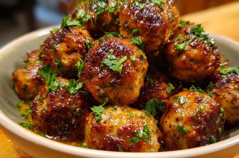 Saftige Hackbällchen in aromatischer Honig-Glasur