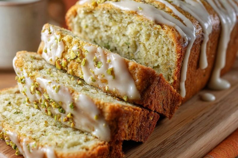 Saftiger Pistazien-Kastenbrot mit Zitronenglasur