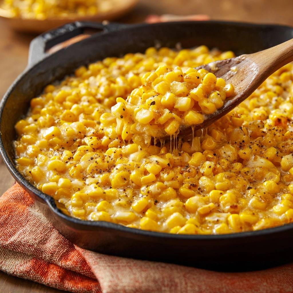 Cremiger Käse-Mais aus der Gusseisenpfanne