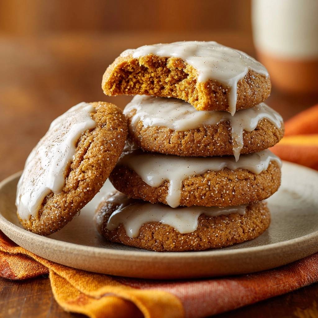 Kürbiskekse mit Vanille-Guss (Nie wieder flache Kekse!)