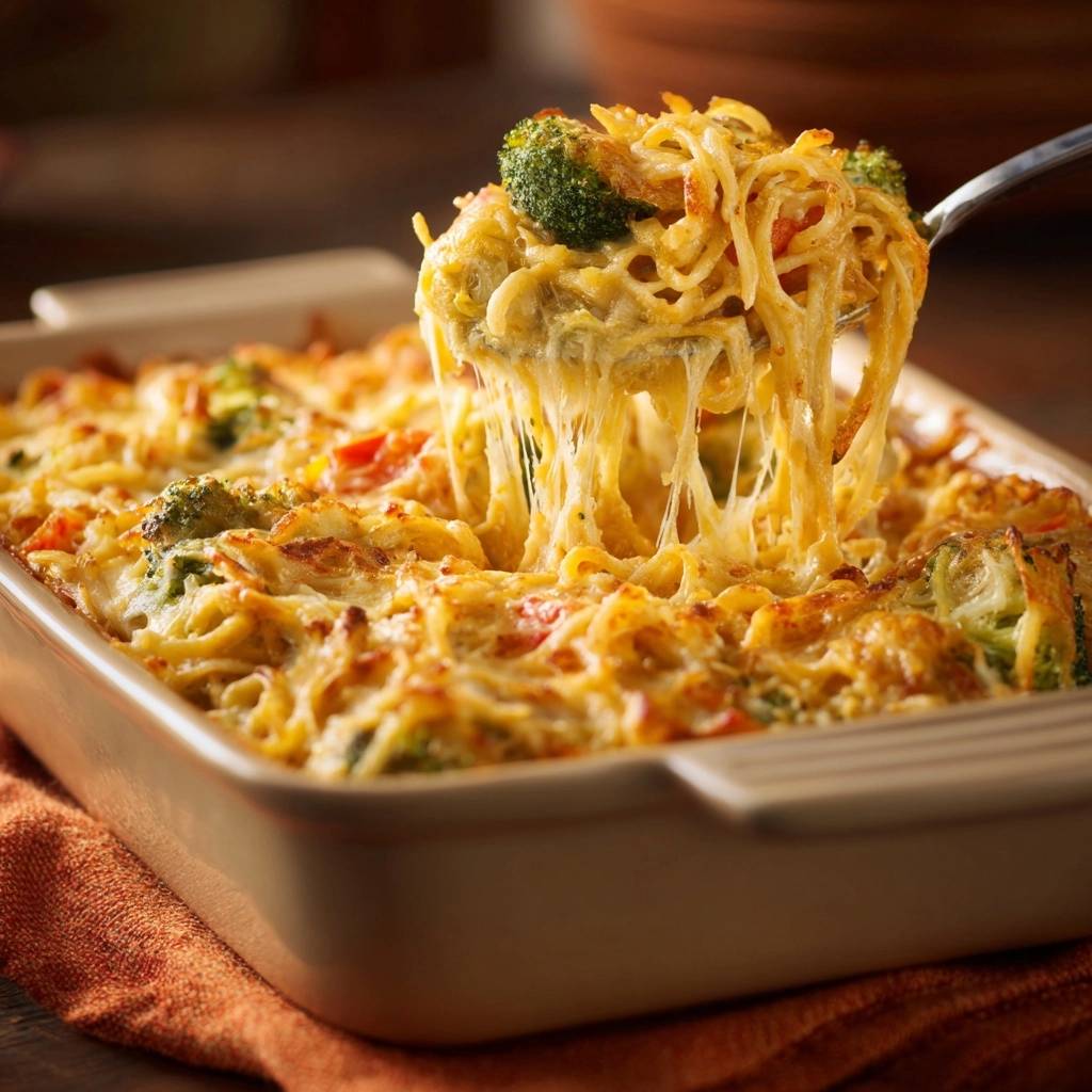 Cremiger Brokkoli-Nudelauflauf (Nie wieder wässriger Auflauf!)
