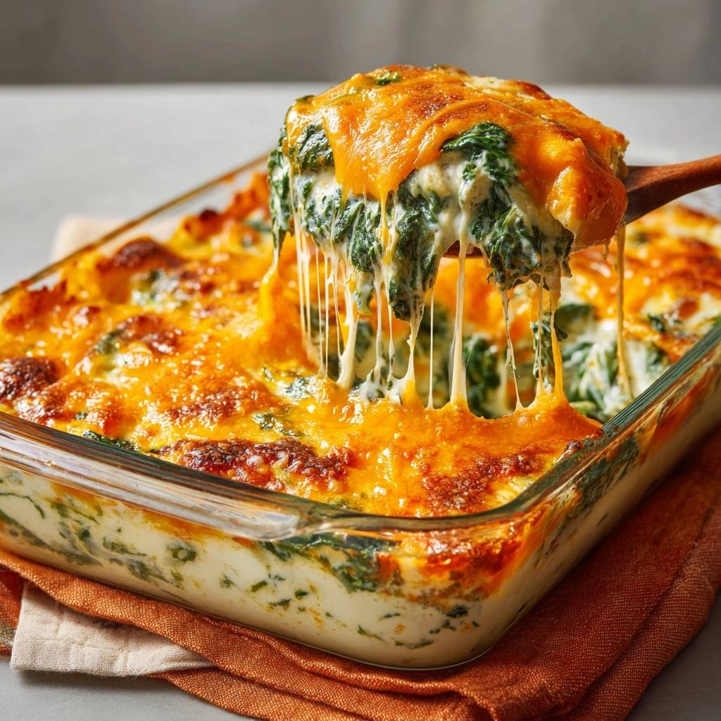 Cremiger Spinat-Käse-Auflauf mit Kürbis