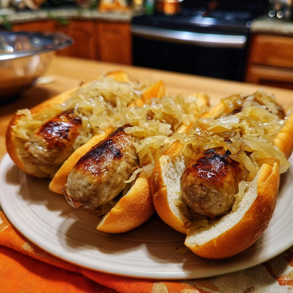 Deftige Bratwurst-Pfanne mit karamellisierten Zwiebeln