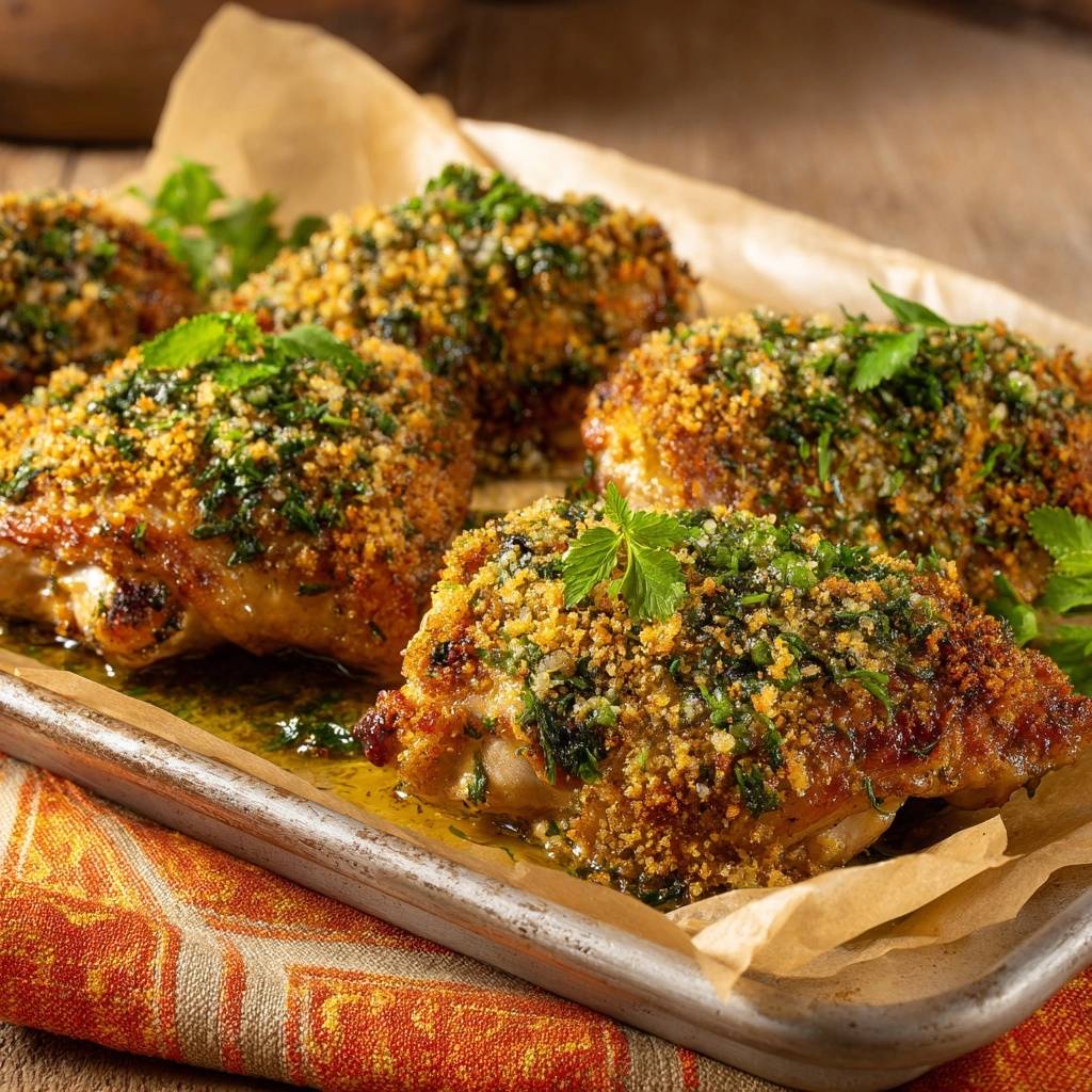 Knusprige Kräuterhähnchenschenkel