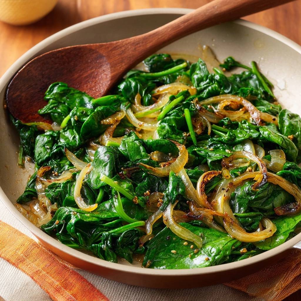 Gebratener Spinat mit Zwiebeln (Nie wieder wässriger Spinat!)