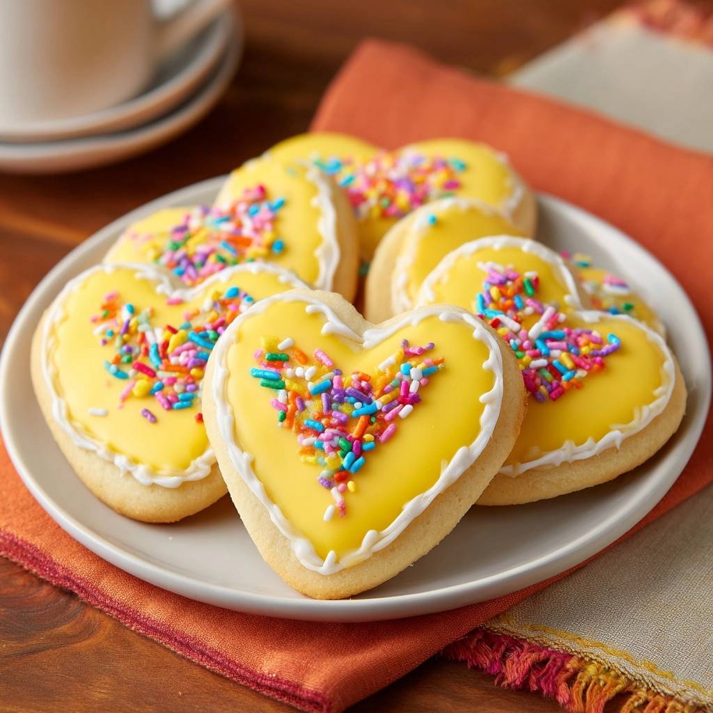 Bunte Herz-Sprinkles-Kekse (Nie wieder auslaufende Glasur!)